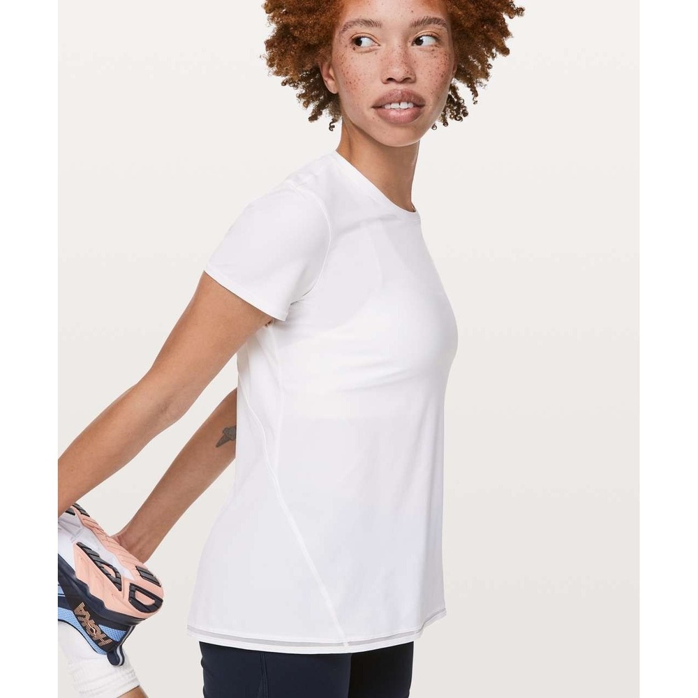 LULULEMON Womens 6 into the sun short sleeve tee t shirt White uv protection run